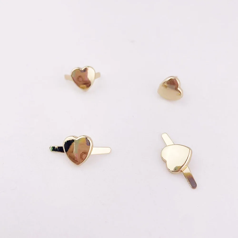 10pcs Bag Heart Decorate Buckles 12mm Handbag Deco Feet Button Sweater/Shoe DIY Blank Hardware Accessories