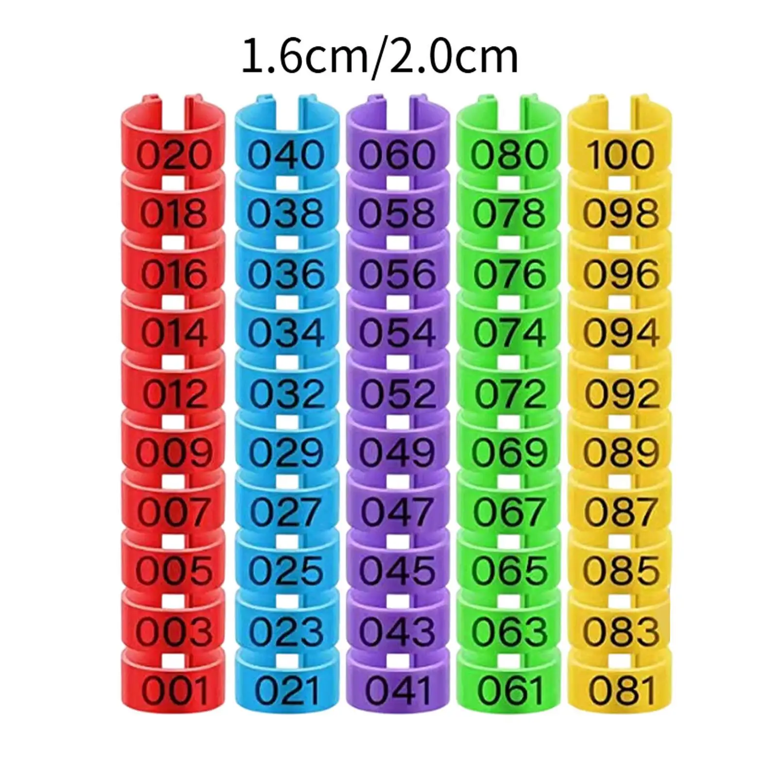 Poultry Leg Bands Clip on ABS Reusable Numbered Chicken Foot Rings Color Coded for Farm Birds Easy ID