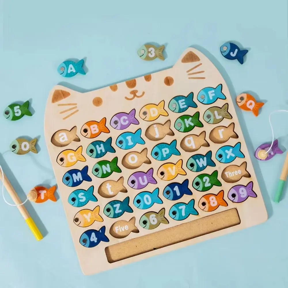 Magnetic Educational Baby Fishing Toy Easy Cartoon Alphabet Fishing Toy Set Montessori Funny Number Fishing Game Toys