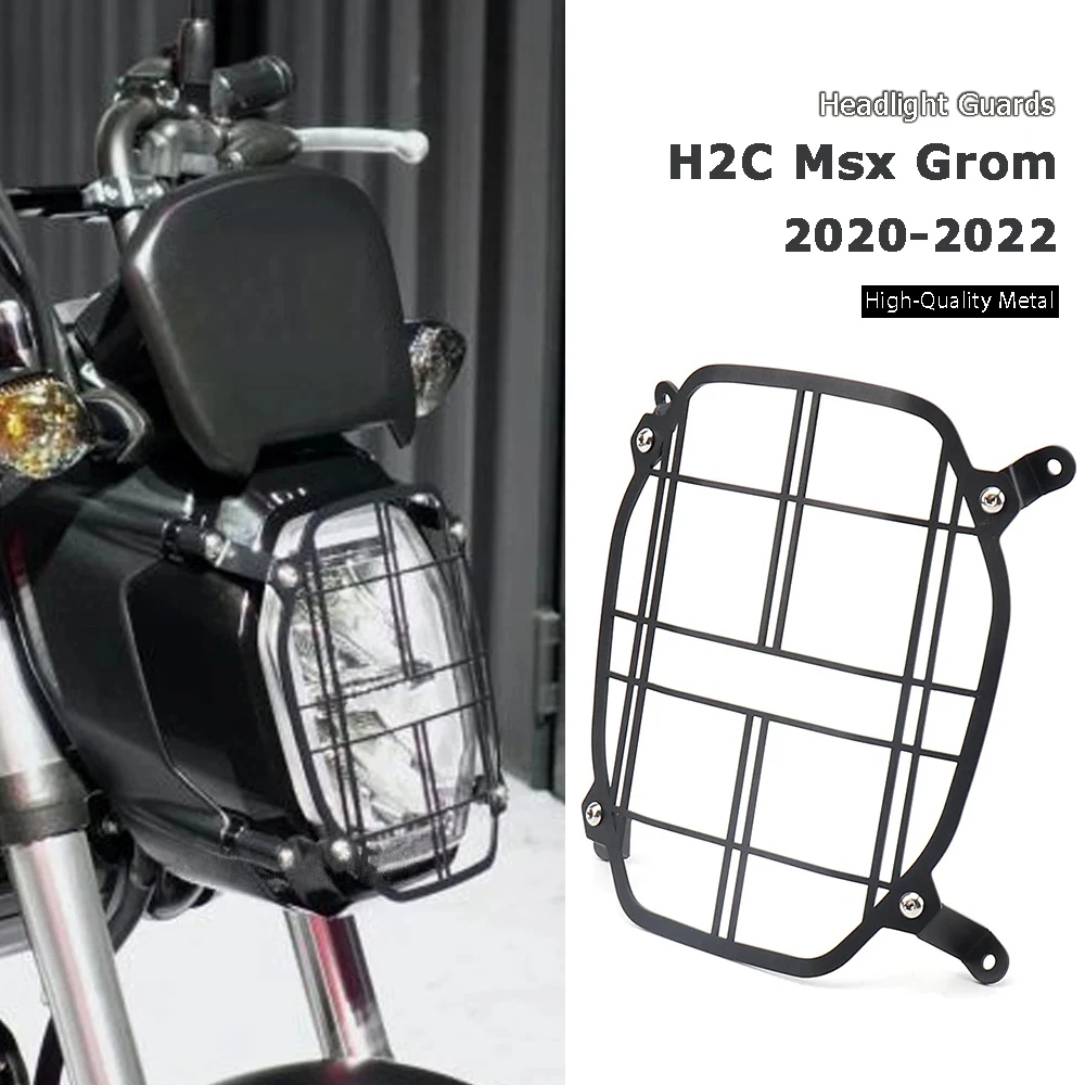 Guarda do farol da motocicleta, Head Metal Grill Cover, Protetores para Honda H2C MSX GROM 2020 2021 2022, Acessórios Grom