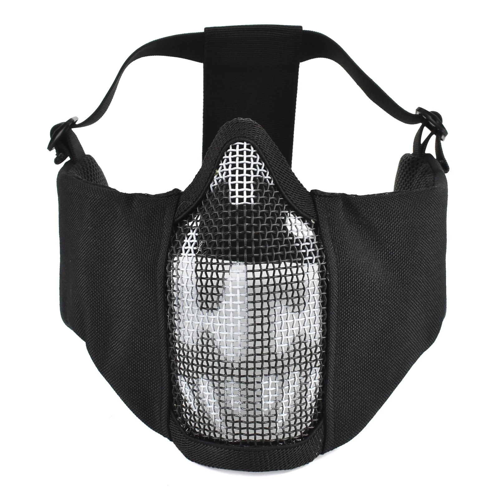 

NEW Tactical Half Face Airsoft Mask Foldable Metal Mesh Ear Protection Adjustable CS Wargame Protective Masks
