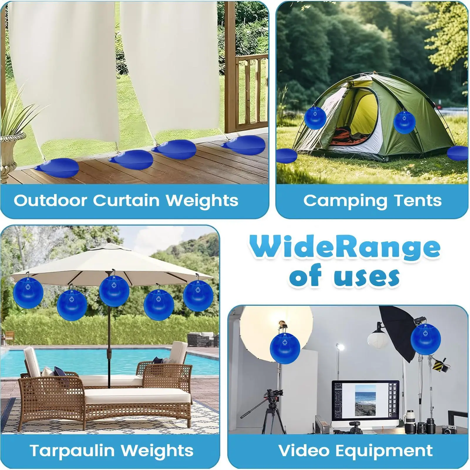 

Pool Cover Water Bags 10 Pieces Pool Hangable Water Bags With Buckle Heavy Duty Tub Weights For Poolside Backyard Garden Winter