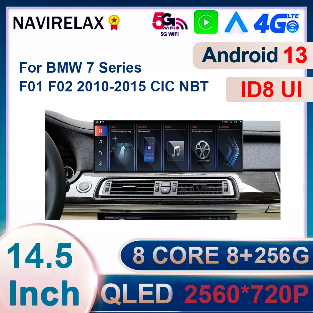 

14.5 Inch ID8 Android13 Carplay Intelligent System Car Video Players For BMW 7 Series F01 F02 Central Multimedia 360 Camera