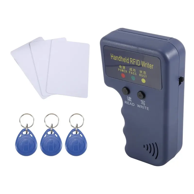 Считыватель-записыватель карт 125 кГц для ID, HID и AWID, портативный RFID-копир с 3 брелоками T5577-B12B