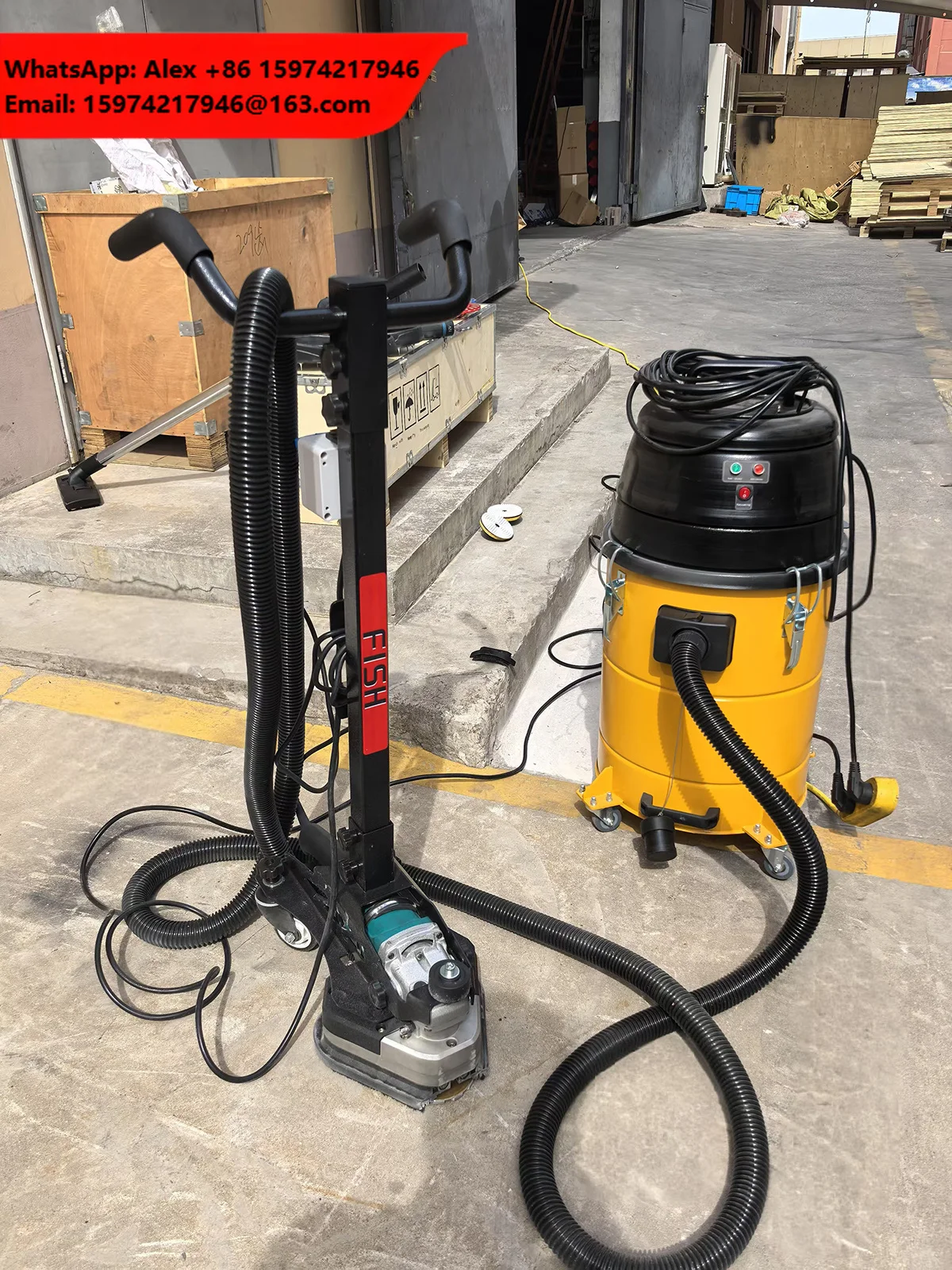 Hot Sale Fly Fish High Efficiency 4HP Concrete Grinder Handheld Floor Polishing And Edge Grinding Machine