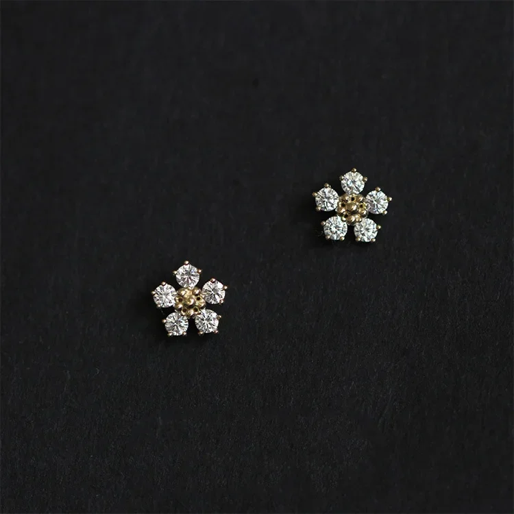 925 Silver Needle Water Drop Leaf Flower Butterfly Design Earrings for Women Girl Classic Sweet Zircon Earrings