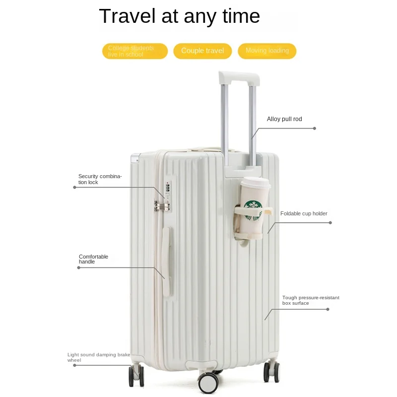 High-quality Luggage Ladies 20 24 26 28 Inch Large-capacity Trolley Case Women and Men Boarding Box with Wheels Rolling Suitcase