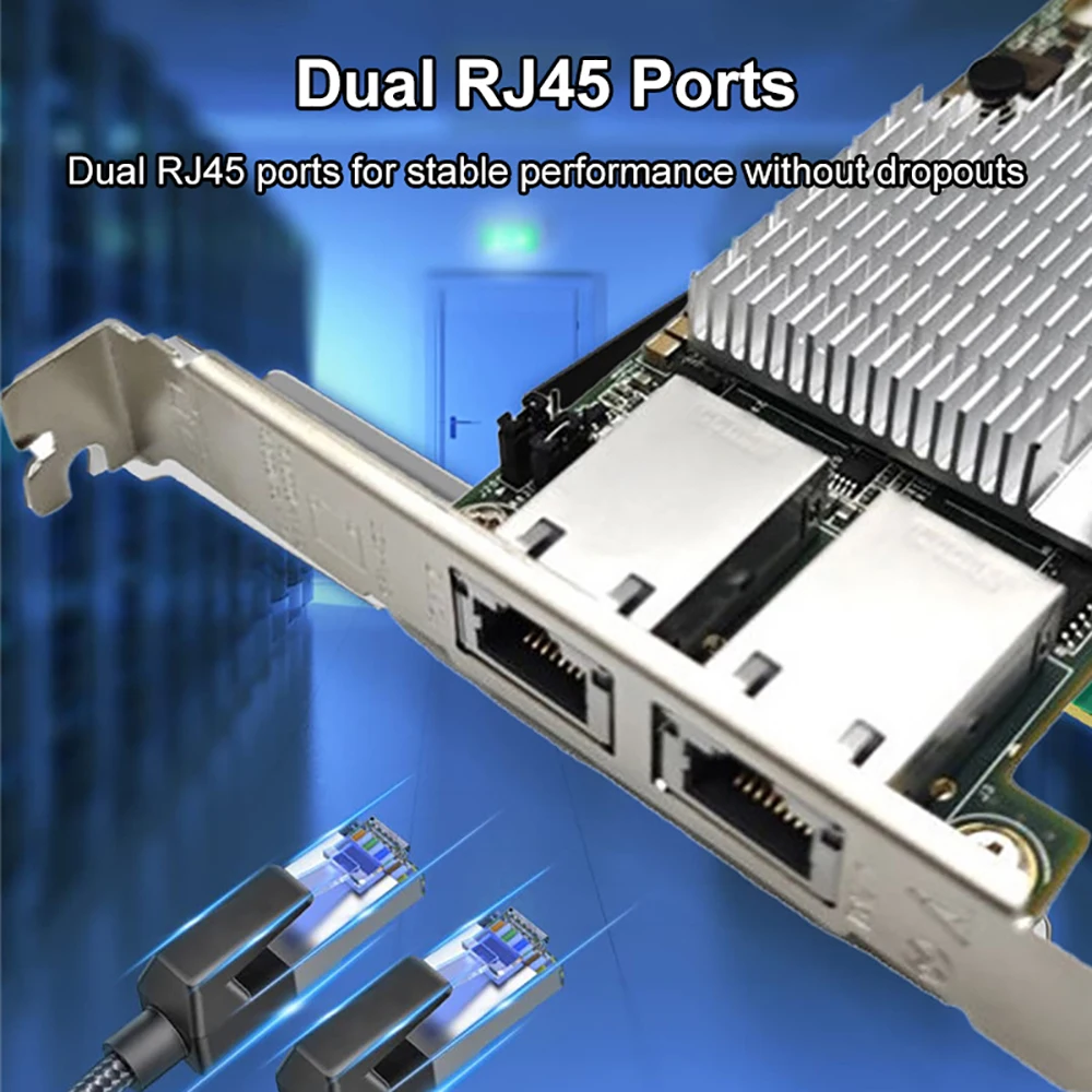 Dual RJ45 Ports PCIE X8 Intel X540-T2 Converged Ethernet Adapter Controller 10Gbs PCIE Network Adapter for Windows Linux Vista