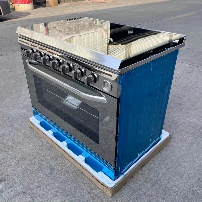 5 burners LPG oven Independent gas cooker Stainless steel body High quality, with plate and grill 90cm 220V 50/60hz
