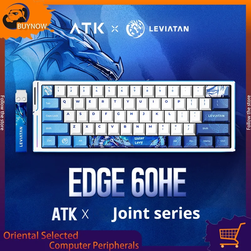 Atkxlev Edge 60 Collaborative Edition Esports Mechanical Keyboard Aluminum Keycaps Ultra-Low Latency Valorant Game Exclusive