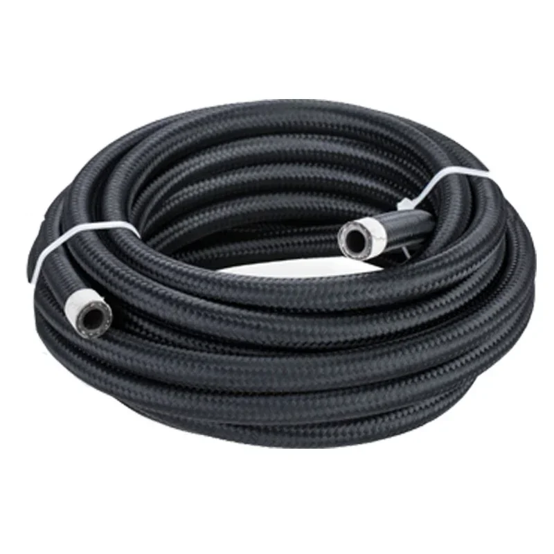 3FT AN4 AN6 AN8 AN10 AN12 AN16 AN20 Fuel Hose Oil Gas Cooler Hose Line Pipe Tube Nylon Stainless Steel Braided Inside CPE Rubber