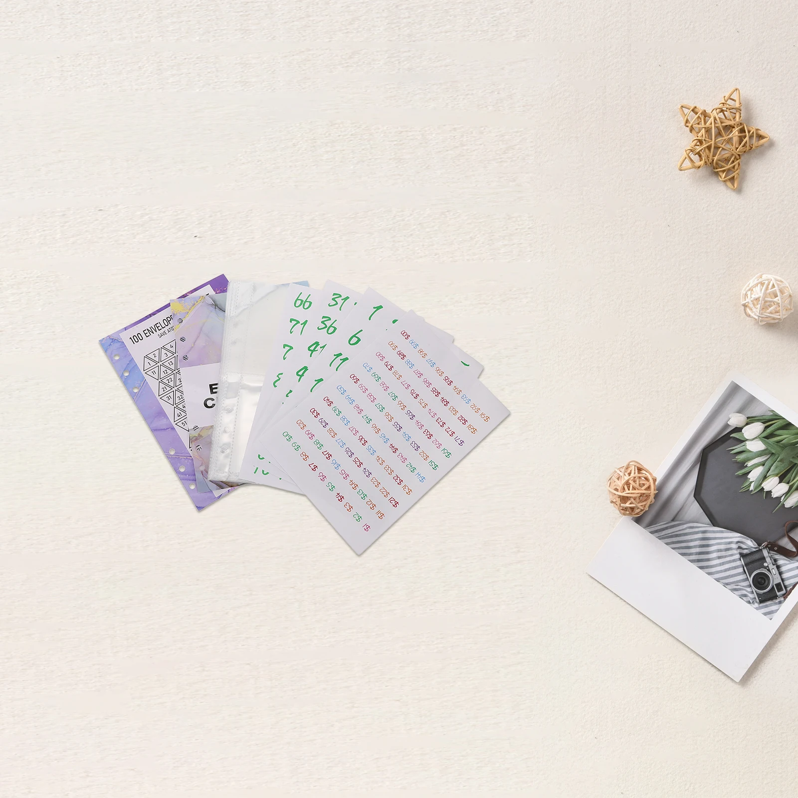

Money Binder Refills Cash Saving Planner Inner Pages Replacement 100 Day Challenge Supplies Pvc Films Bulk Grid Card Sleeves