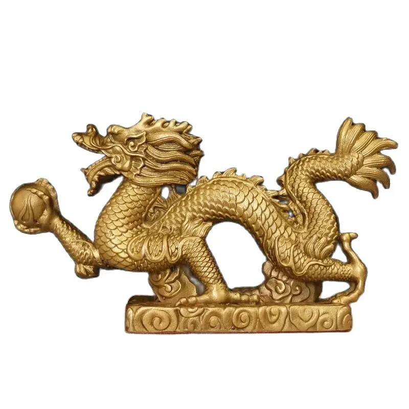 

Golden Chinese Dragon Statue Feng Shui Dragon Home Decor Statue Living Room Bedroom Desk Decoration Accessories