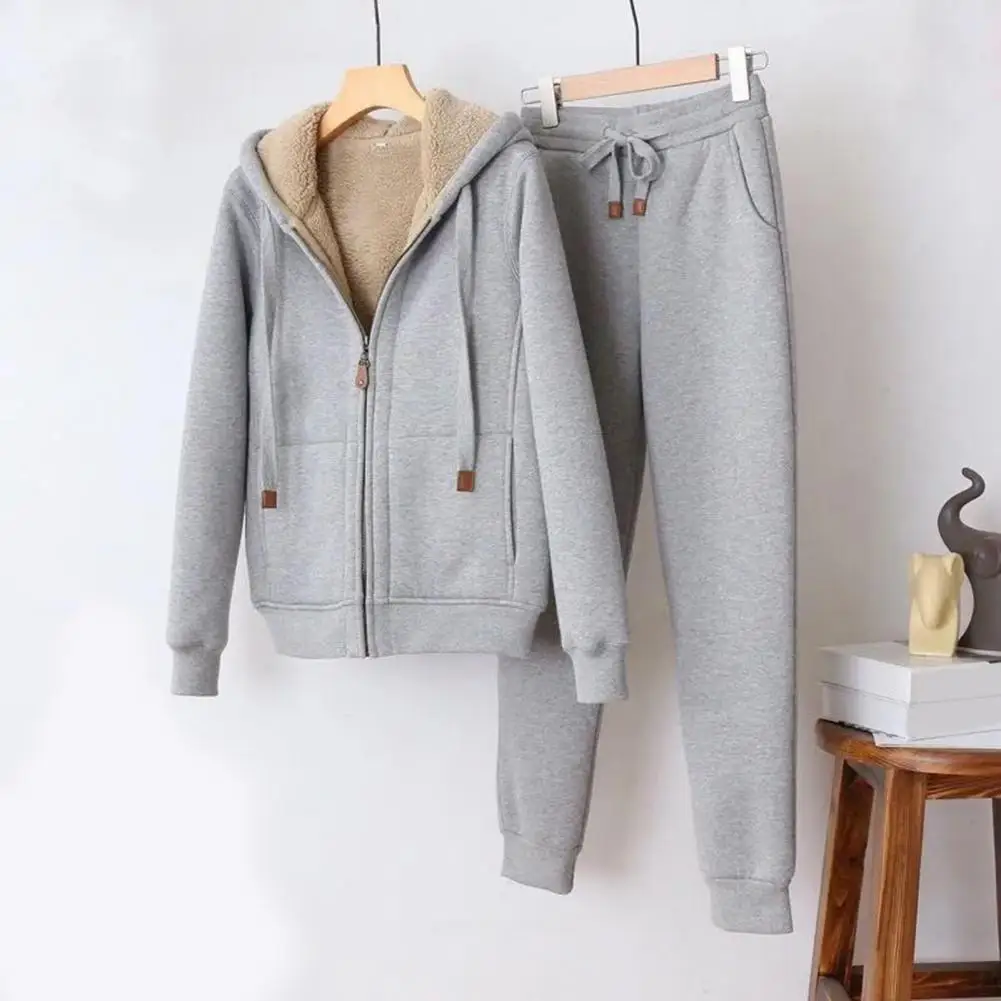 fall outfits women Casual Fashion Sweater Suit Women Warm Long-sleeved Fleece Thick Sportswear Two-piece Sets Tracksuit Female