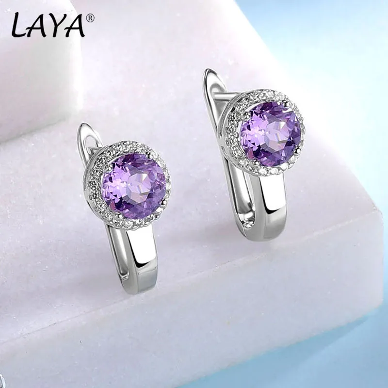 LAYA 100% 925 Sterling Silver Millennium Cut Vintage Gemstone Natural Citrine Earrings For Women Wedding Engagement Fine Jewelry