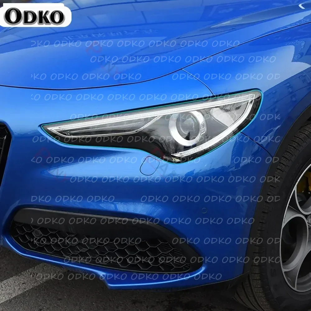 

Для Alfa Romeo Giulia 952 Stelvio 949 2 шт. защитная пленка для фар автомобиля прозрачная черная защитная пленка из ТПУ
