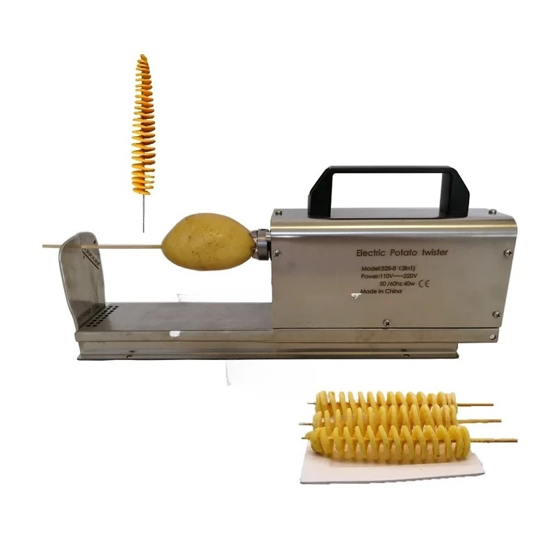 

Multi-function 3 in 1 Tornado Potato Cutter Curly Fries Slicer Twist Hot Dog Cutting Machine 110/220V
