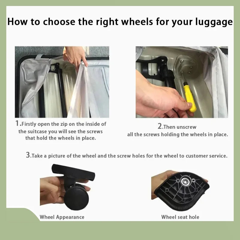 1 Pair Suitcase Wheels Swivel Casters Silent Baggage Wheel High Quality Luggage Wheel Replacement For Suitcase Trolley Accessory