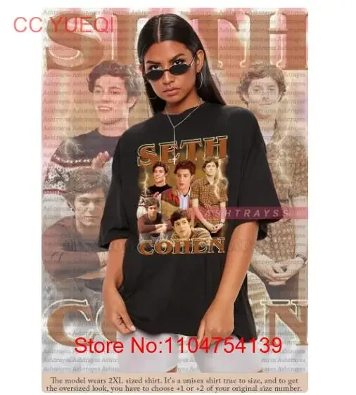 Adam Brody como Seth Cohen Camisola vintage bootleg Camiseta SweaT vintage lavado gráfico casual unissex moda streetwear elegante