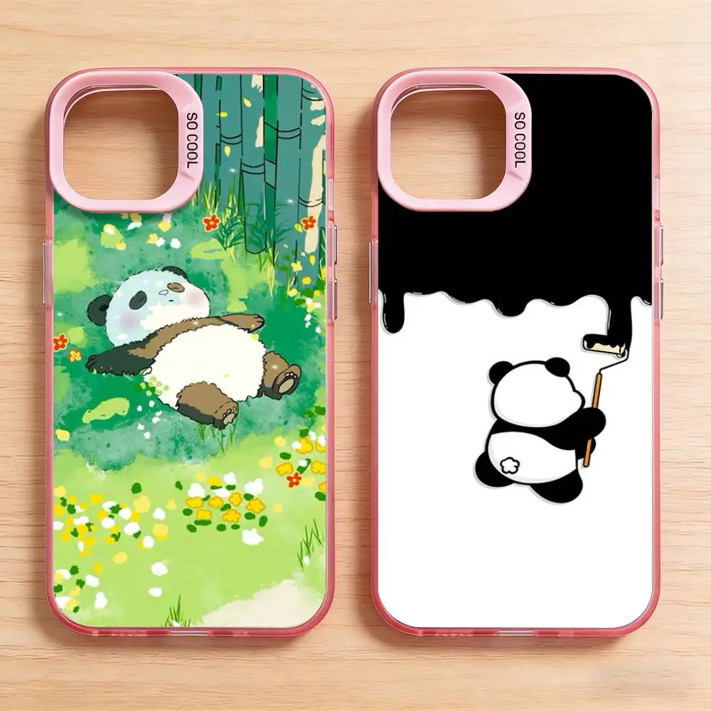 

Cute Giant Panda Phone Case for iPhone 17 16 15 14 13 12 11 Pro Plus Max Air Mini X XS TPU Bumper