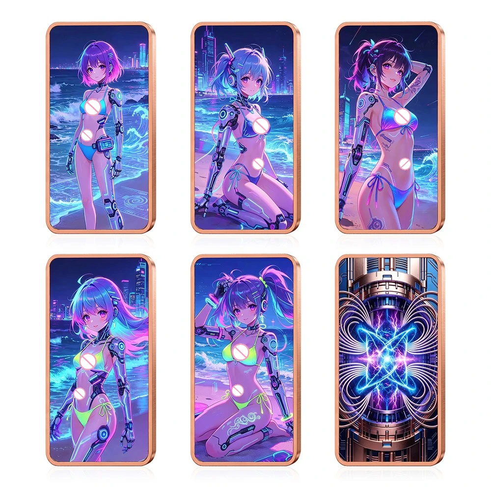 10oz .999 Fine Pure Copper Bullion Bar Cyberpunk Mecha Bikini Anime Girl Commemorative Ingot Challenge Coin Decor Gift