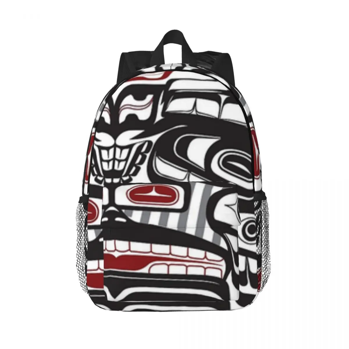 

Thunderbird Bear Orca Totem Pole, Coastal Salish Haida Pacific North West Formline High Capacity Waterproof College Backpack