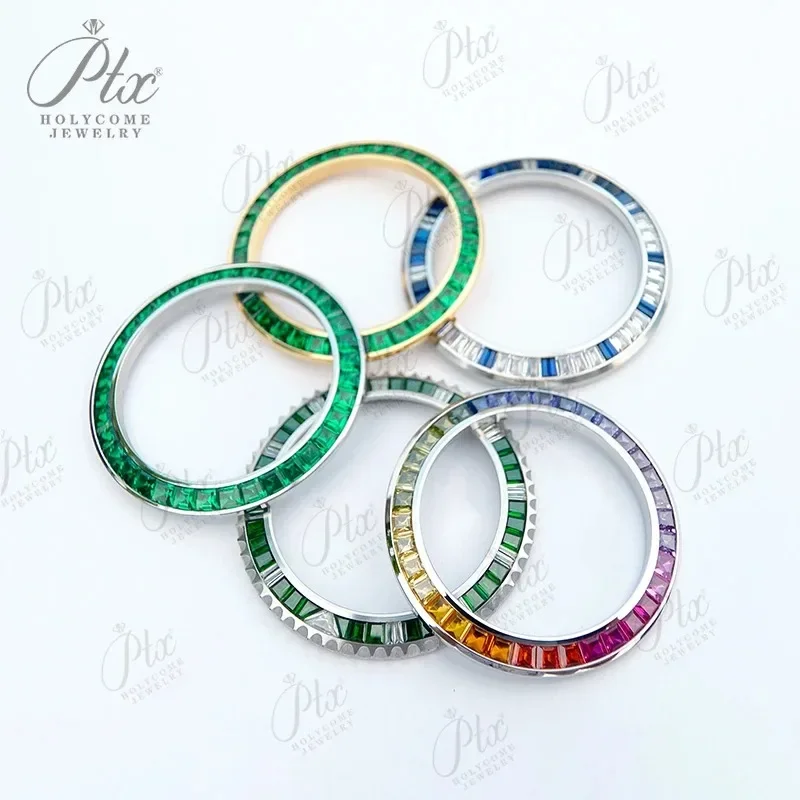 Fashion gemstone watch bezel 40mm iced out bezel moissanite stainless steel watch customizable hiphop luxury watches accessories