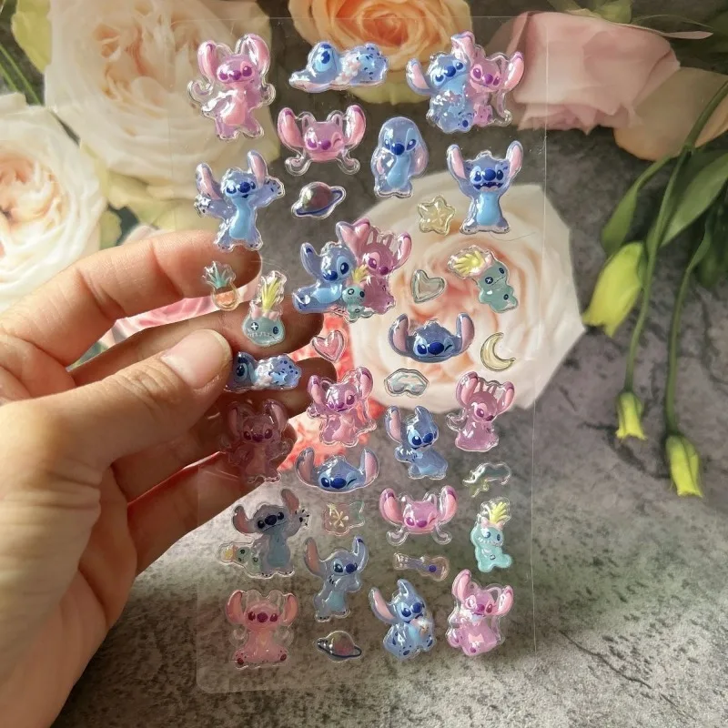 Anime Stitch 3D Stereo Crystal Diamond Sticker Kawaii Leuke Cartoon DIY Telefoonhoesje Terug Decal Perfect verjaardagscadeau voor meisjes Nieuw