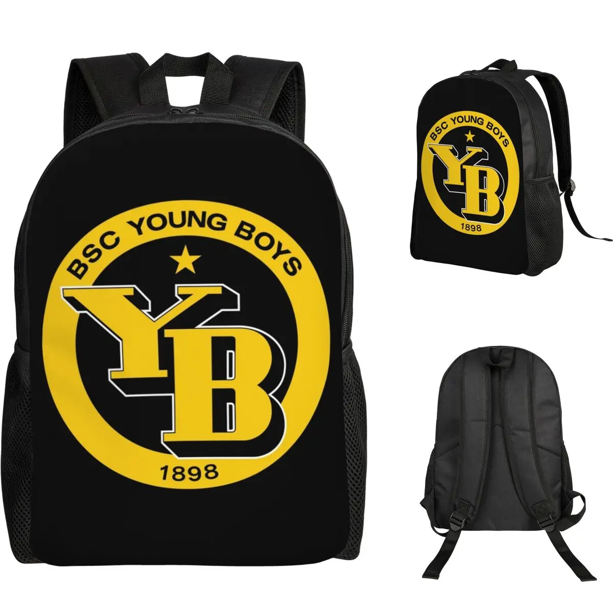 BSC Young Boys Swiss Football Sports Fans Bern Swiss Backpack Daypack BookBag Tas Sekolah Tas Bahu untuk Pria Wanita