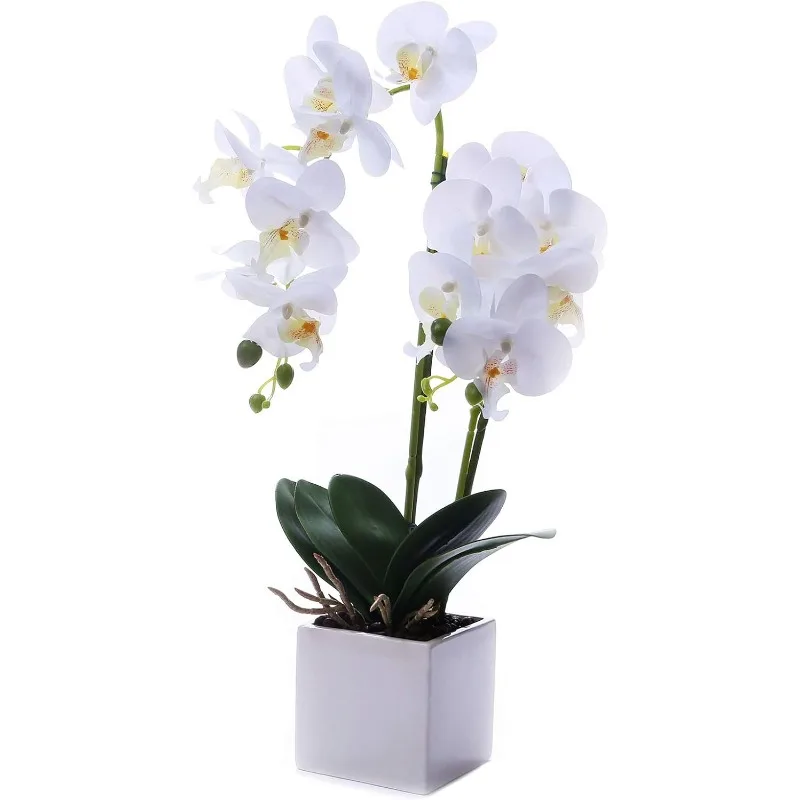 

Artificial Orchids Flowers with Vase for Table Centerpieces, Faux Orchid Orquideas Fake Real Touch Large Vivid Phalaenopsis