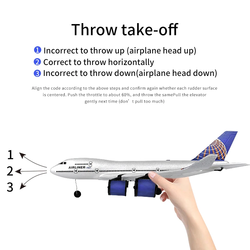 Remote Control  A380  Aircraft 747 Airbus Fixed Wing Foam Model Aircraft Three Channel Glider Model