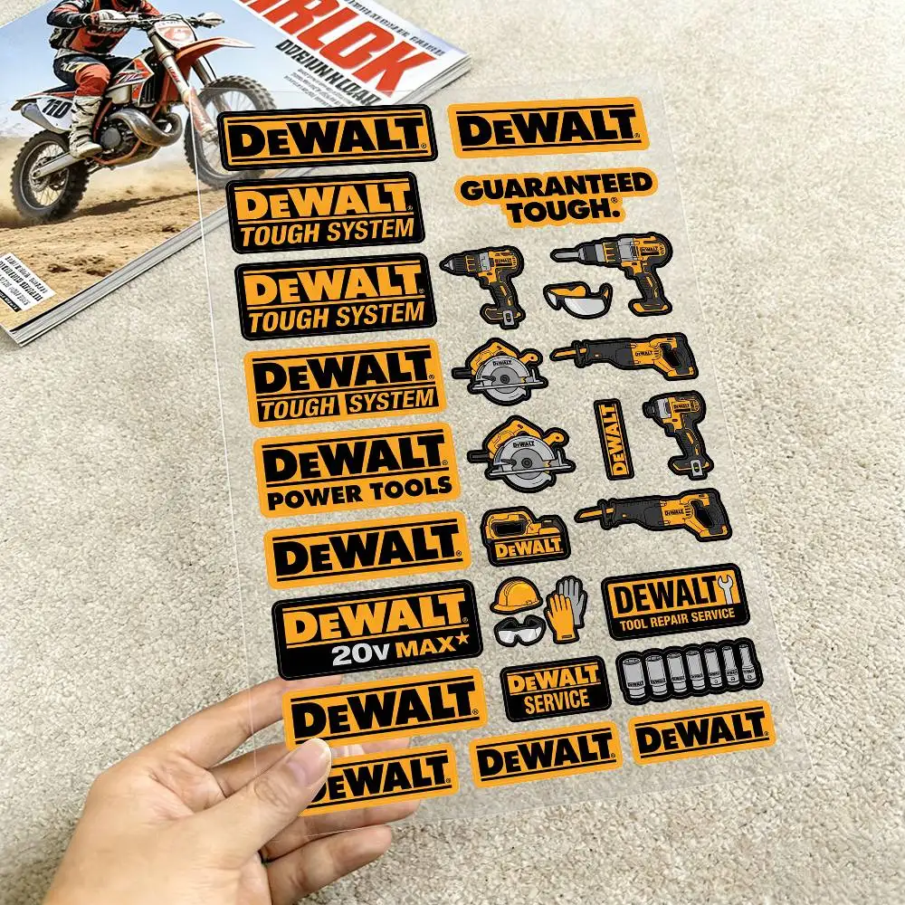 

Светоотражающие наклейки DEWALT для мотоциклов, водонепроницаемые наклейки для шлемов, скутеров, топливных баков, ящиков для инструментов, гоночных мотоциклов