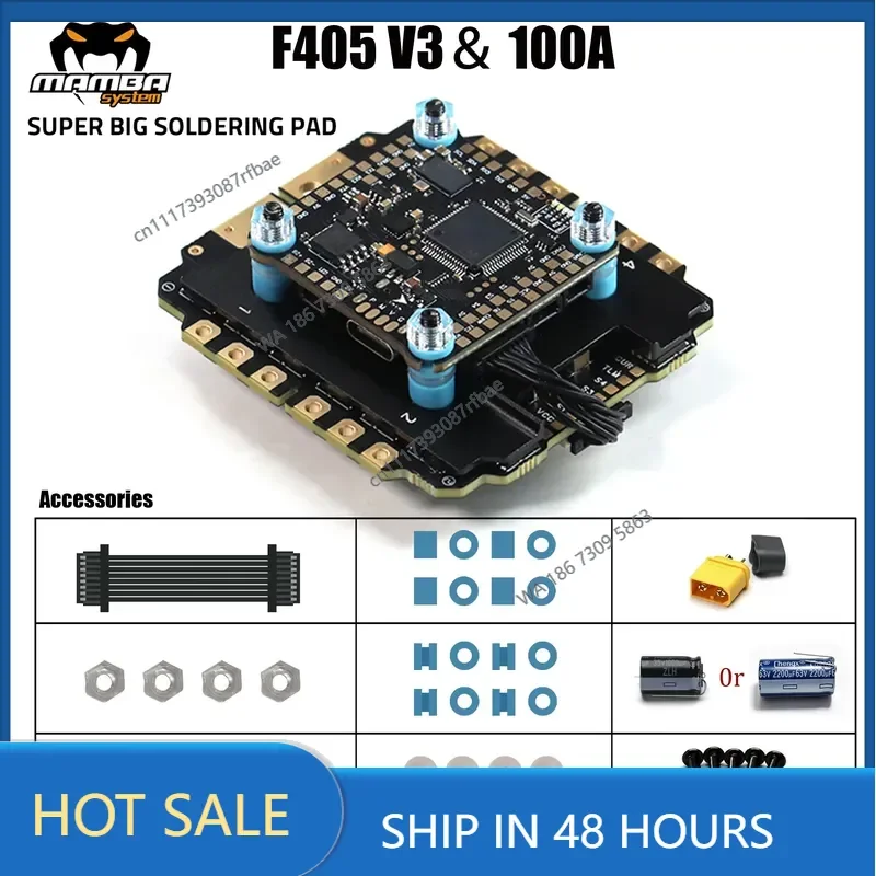 High Efficiency Betaflight Mamba F405_2022B FC 100A 4-in-1 Metal Electric Modular Stack Large Freestyle FPV Quadcopter