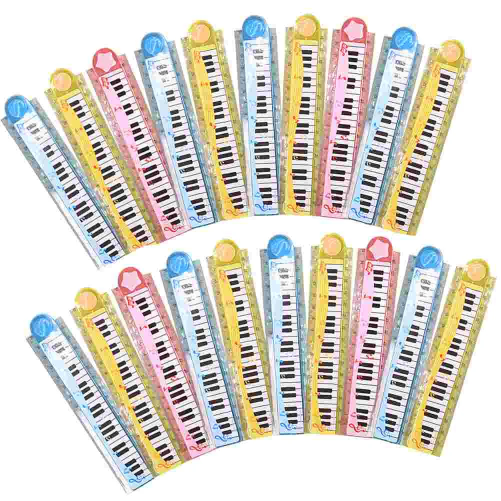 Piano Ruler 30cm Foldable Kids Cartoon Plastic Straight School Daily Use Children Accessory Reusable Thin Portable Geometry Tool