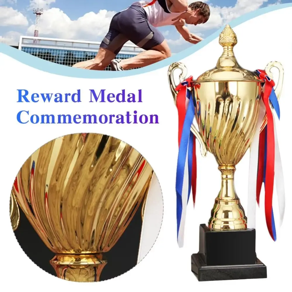 29/33/36cm Gold Trophy Cup Metal Material Height Design Competition Trophy Large Size Cup Shape Sports Trophy
