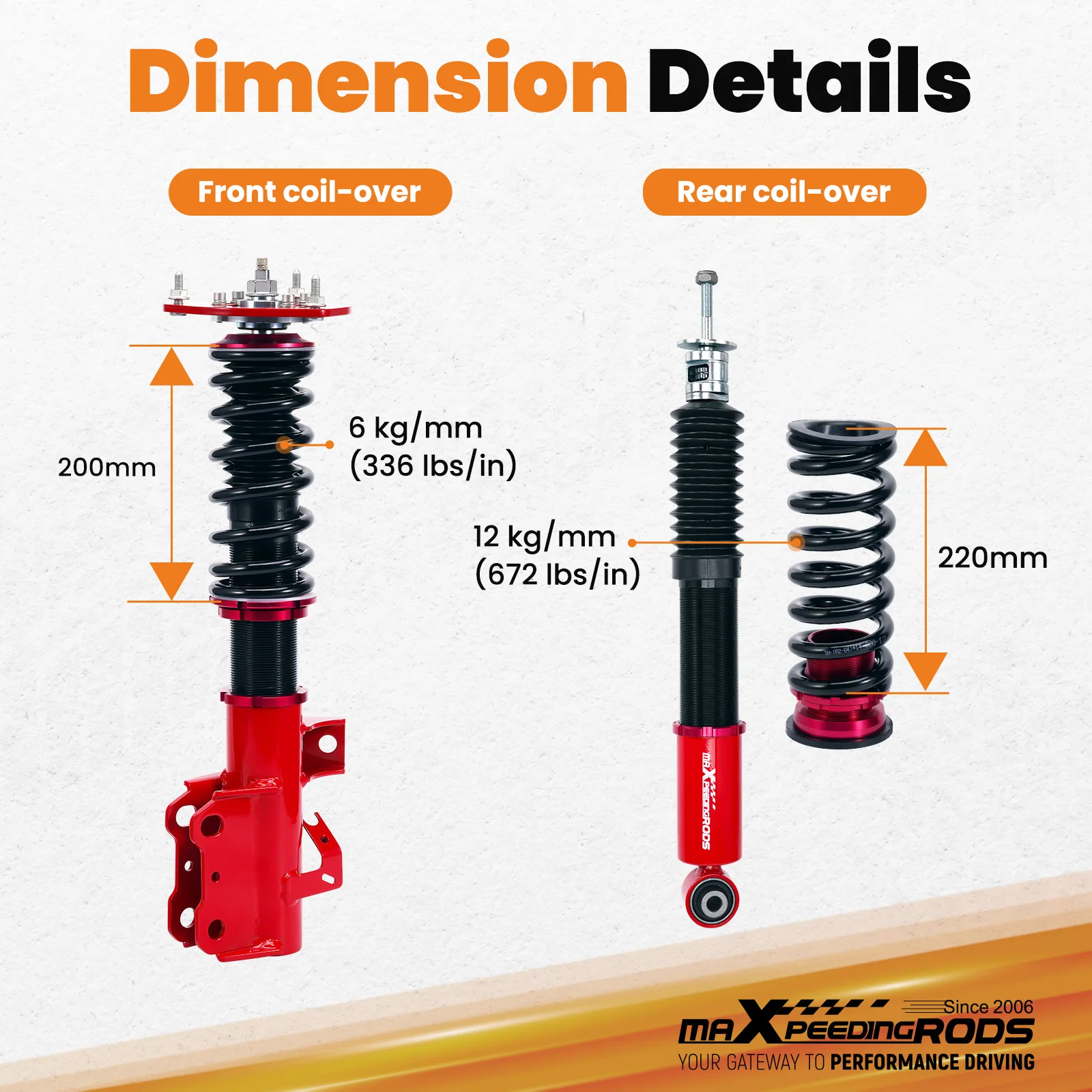 COILOVERS Shocks Struts for CHEVROLET CAMARO Convertible 2016-2025