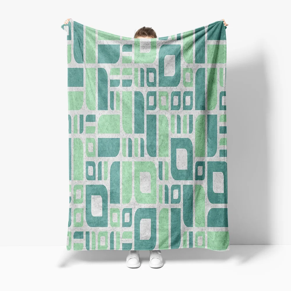 

Одеяло с геометрическим узором, современное абстрактное одеяло, квадратный дизайн, мягкое флисовое одеяло, диван-кровать, декор для гостиной, подарок