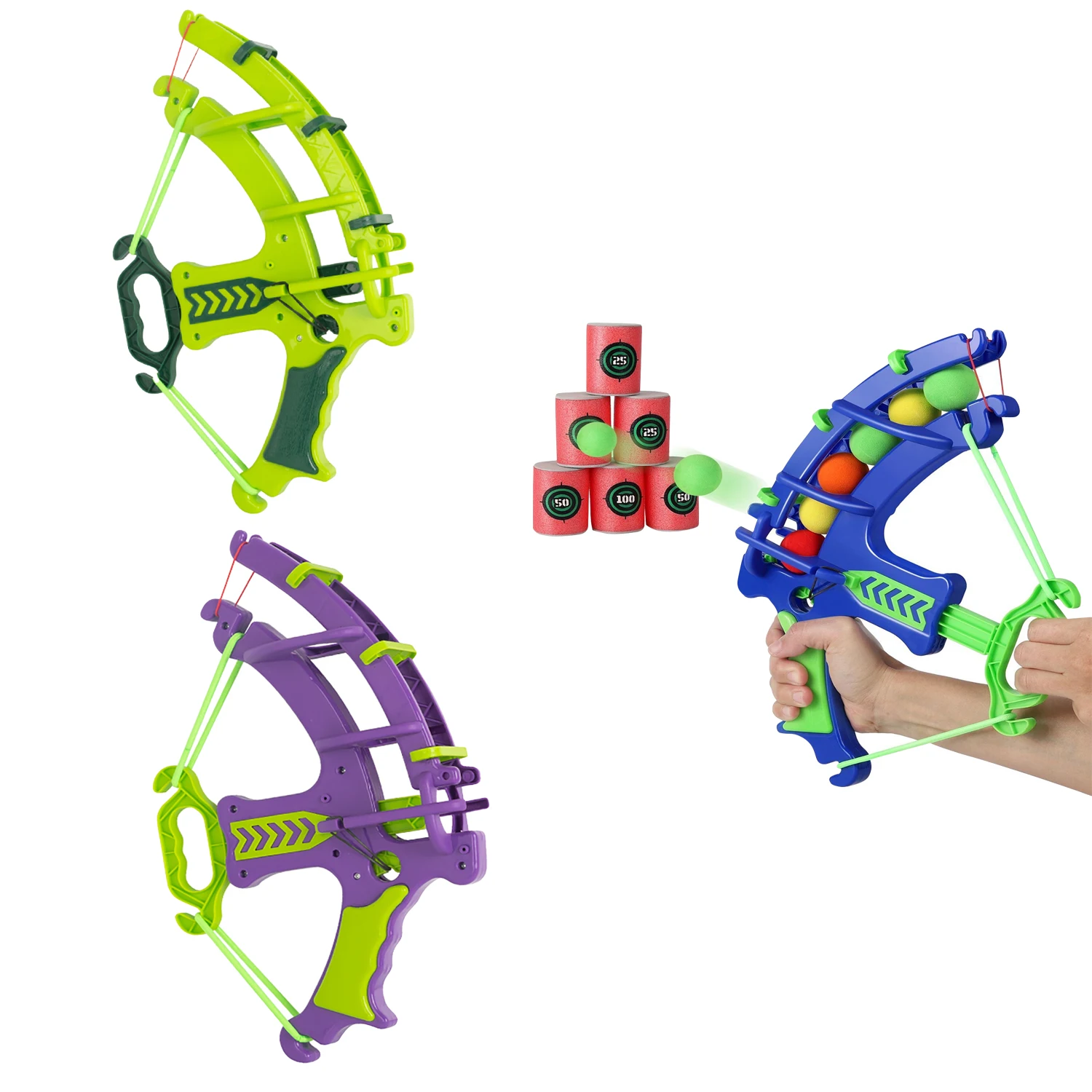Children's parent-child interaction, indoor and outdoor shooting toys, throwing sticky balls, bows and arrows, catapults