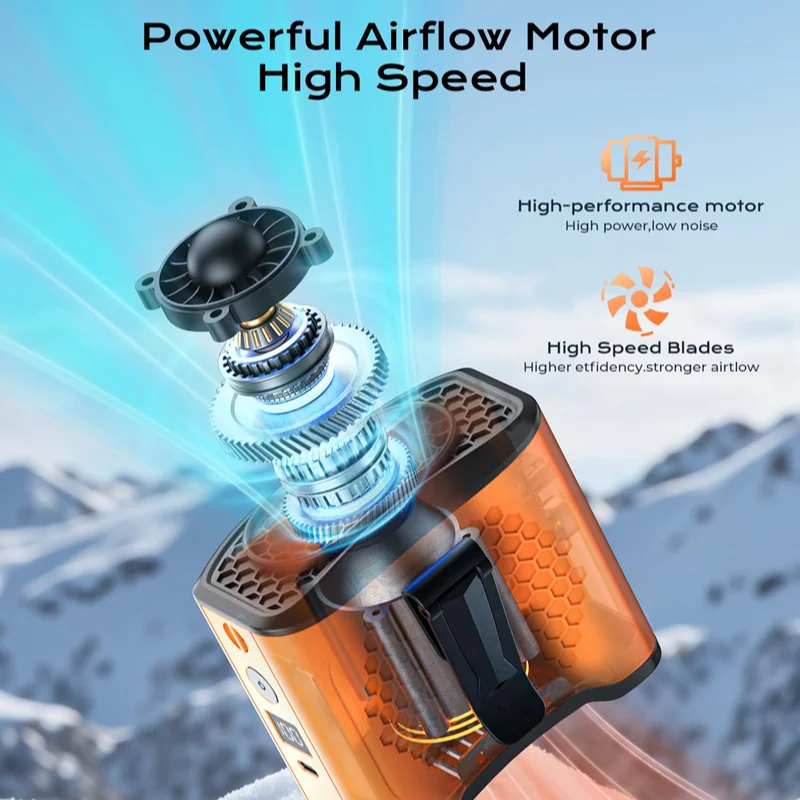 Portable Waist Fan 13000 RPM USB Rechargeable Wearable Belt Body Fan 4-Speed 22H Cooling With Flashlight Summer Cool Tool