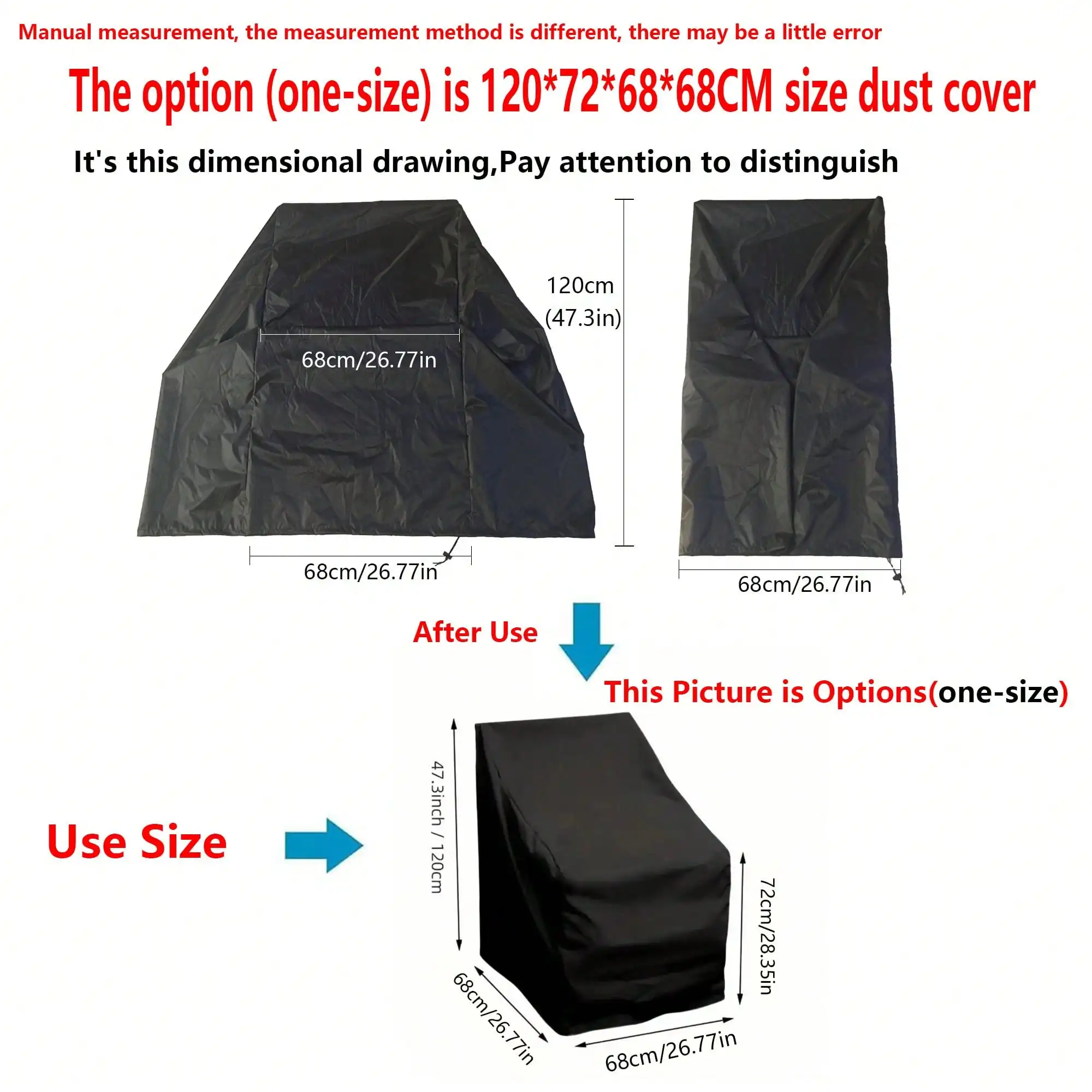 Stacking Outdoor Chair Covers Waterproof and Dustproof, Garden Patio Furniture Covers Stacking Chairs 210D Oxford Fabric