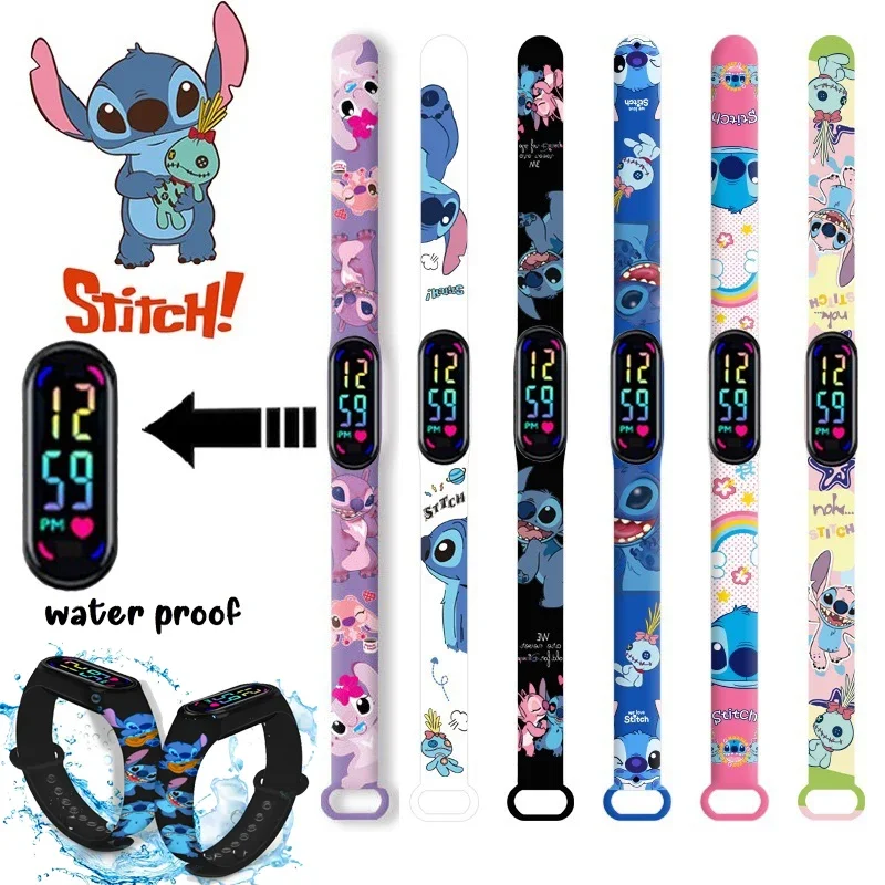 

Disney Stitch Children's Cartoon Anime Character Luminous Bracelet Watch LED Touch Waterproof Clock Sports Gifts Christmas Toys