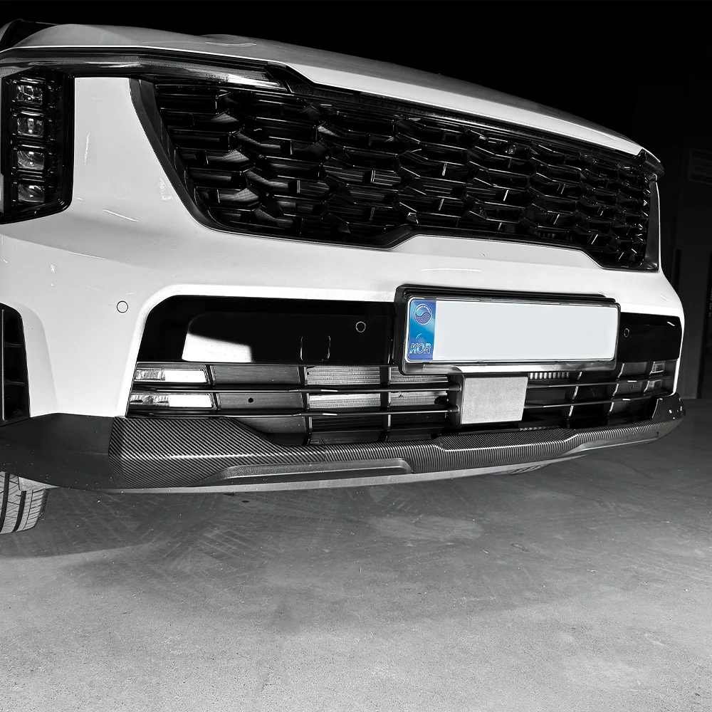 7PCS Exterior Style Carbon Fiber Front Rear Bumper Lower Decorative Stripes Cover For Kia Sorento MQ4 2024 2025 2026 Accessories