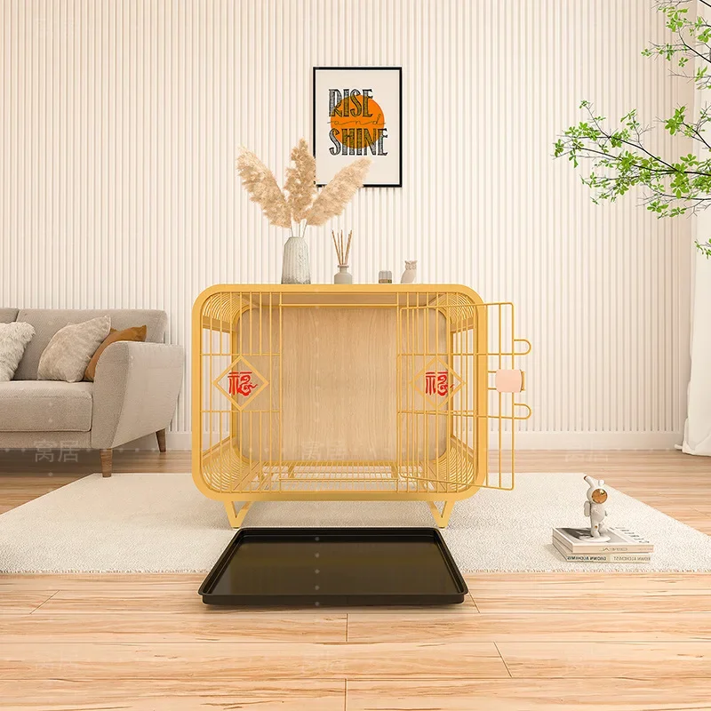 Boutique high-end indoor furniture dog villa, light luxury lucky dog cage for small and medium-sized Shiba Inu Bianmu