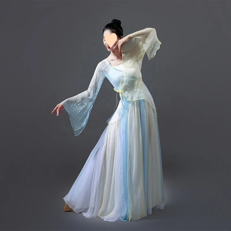 ملابس الرقص الكلاسيكية الجديدة ملابس الشاش النسائية تنورة الرقص الصينية سوينغ أداء ملابس ممارسة الرقص