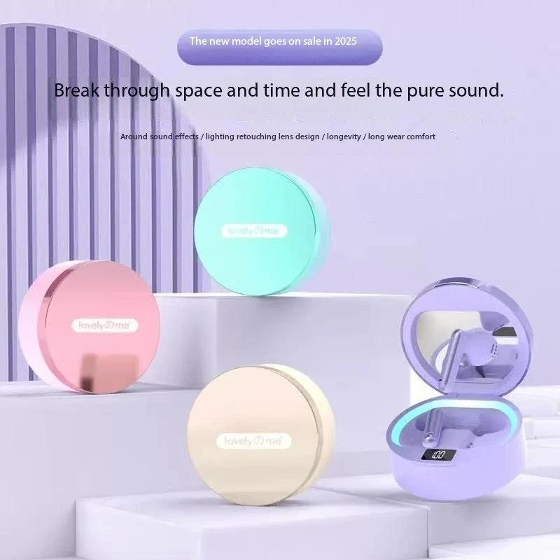 

New High Beauty Makeup Mirror Wireless Bluetooth Wireless Earphones Heavy Bass Earbuds Noise Reduction High Quality Headphones