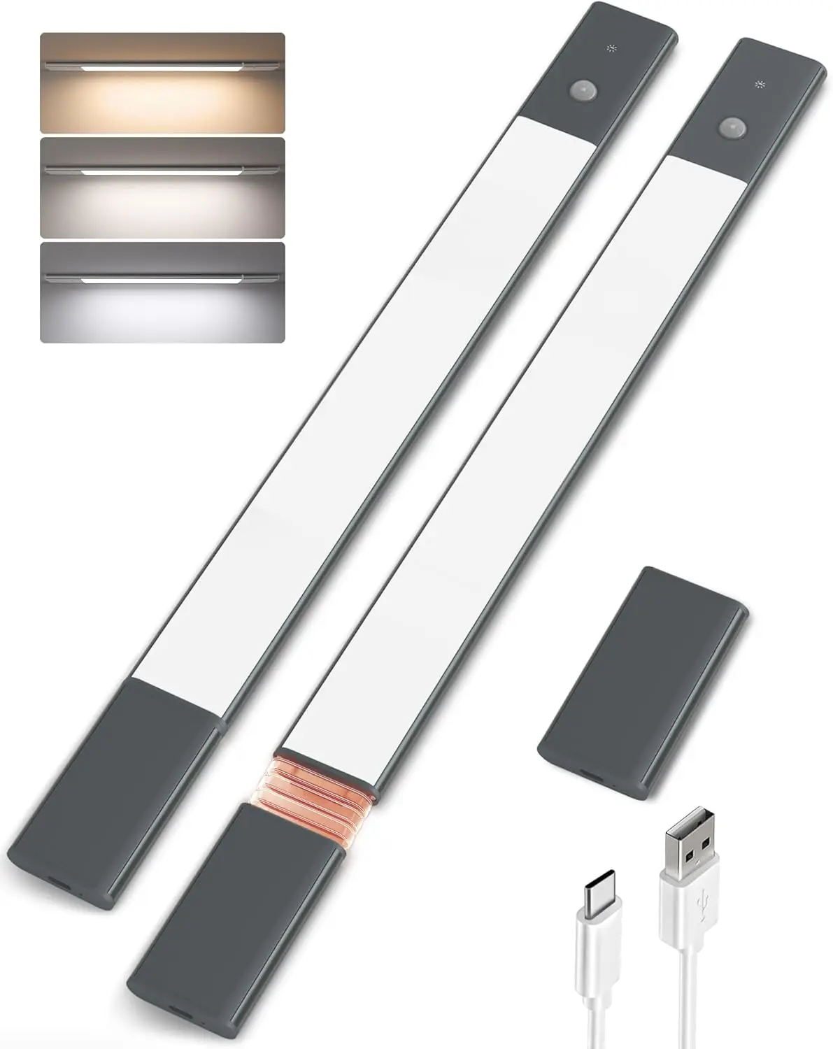 

Under Cabinet Lighting, 3 Color Temps, Wireless Motion Sensor Light for Stairway, Kitchen, Wardrobe