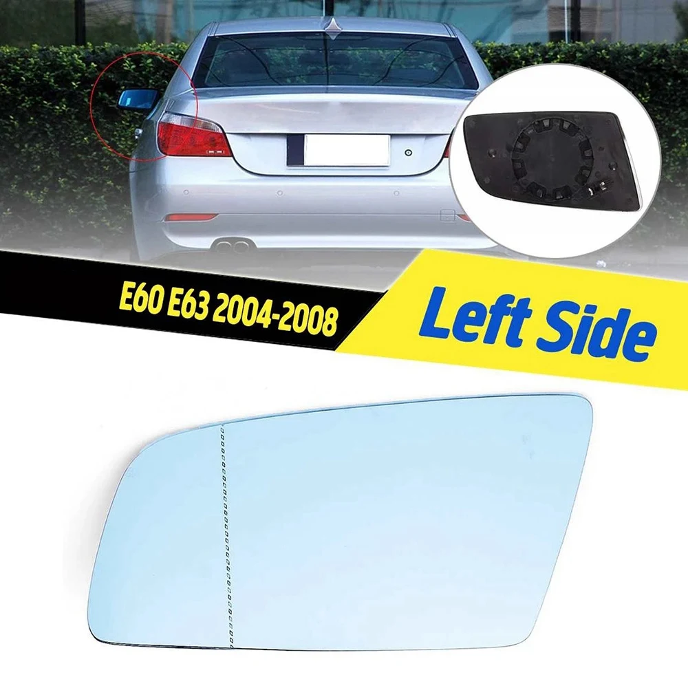 For-BMW 5 Series E60 E61E63 E64 2003-2010 Left Side Door Heated Wing Mirror Glass Rearview Rearview Plate