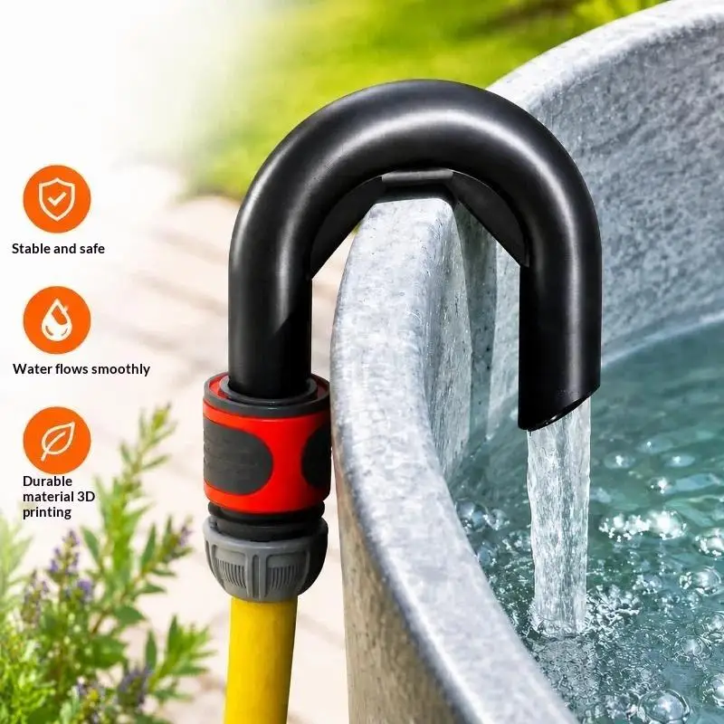 Schwerlast-Wandhalterung für Poolschläuche zur Befüllung von Wassertanks in Garten, Terrasse und zur Bewässerung im Freien. – Detail 1