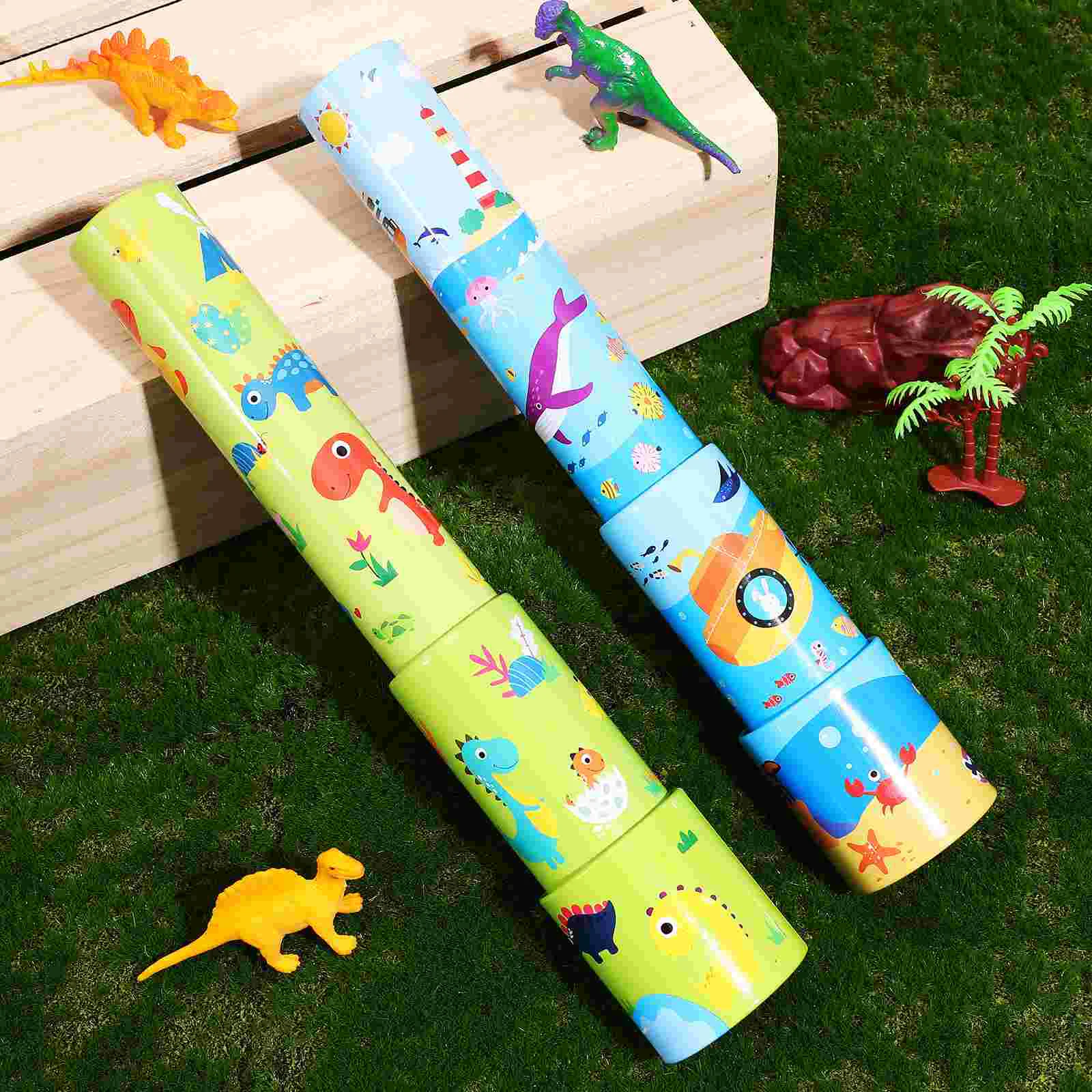 2 Pcs Telescope Kids for 3-5 Year Old Childrens Iron Pocket Telescopes 4