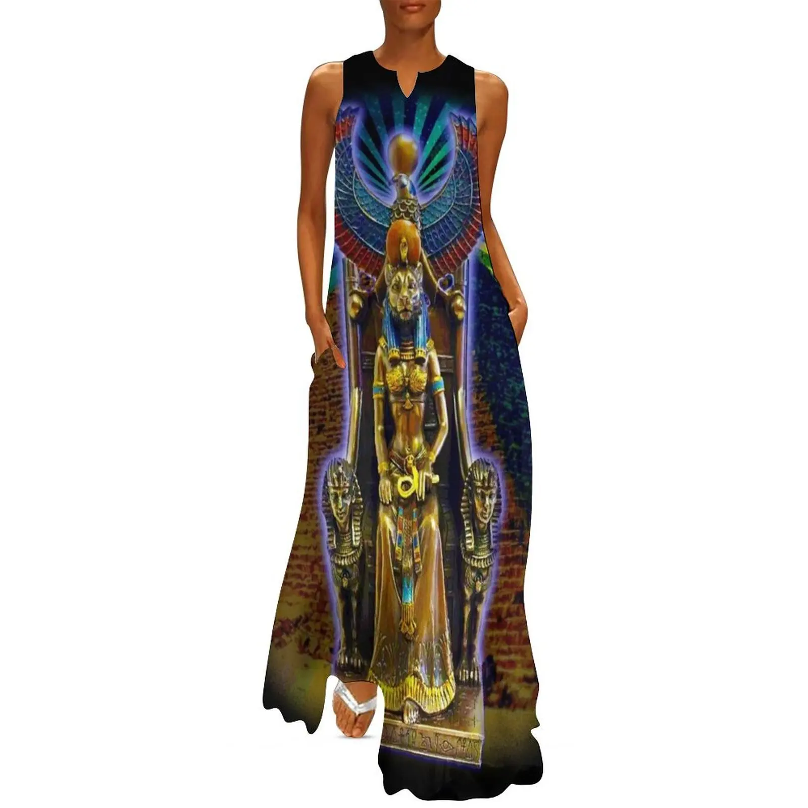 

Sekhmet Lioness Egyptian Goddess of Healing Long Dress dress summer 2024 women Woman"s evening dress